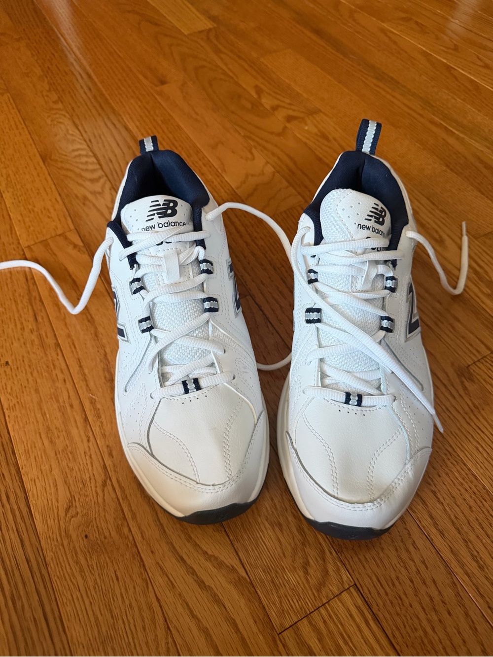 New Balance Men’s White and Navy Athletic Sneakers